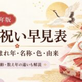 【2026年版】長寿祝い早見表｜年齢・生まれ年・名称・色・由来を一覧で解説