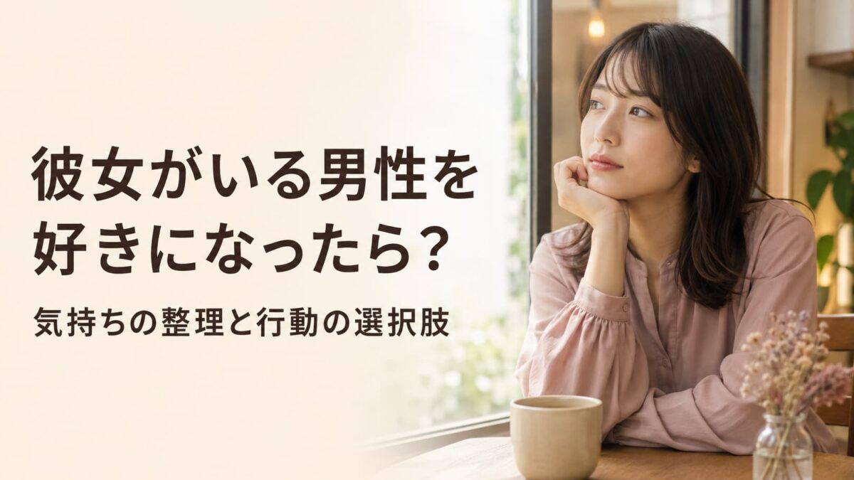彼女がいる男性を好きになったら？気持ちの整理と行動の選択肢