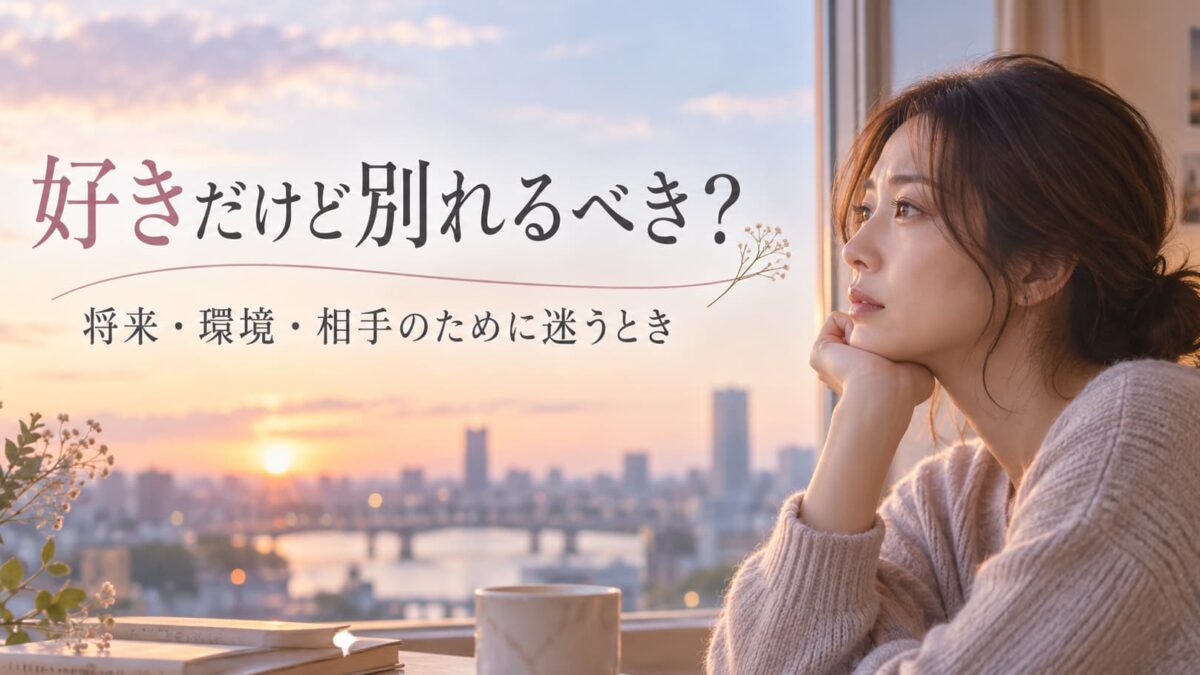 好きだけど別れるべき？将来・環境・相手のために迷うときの考え方
