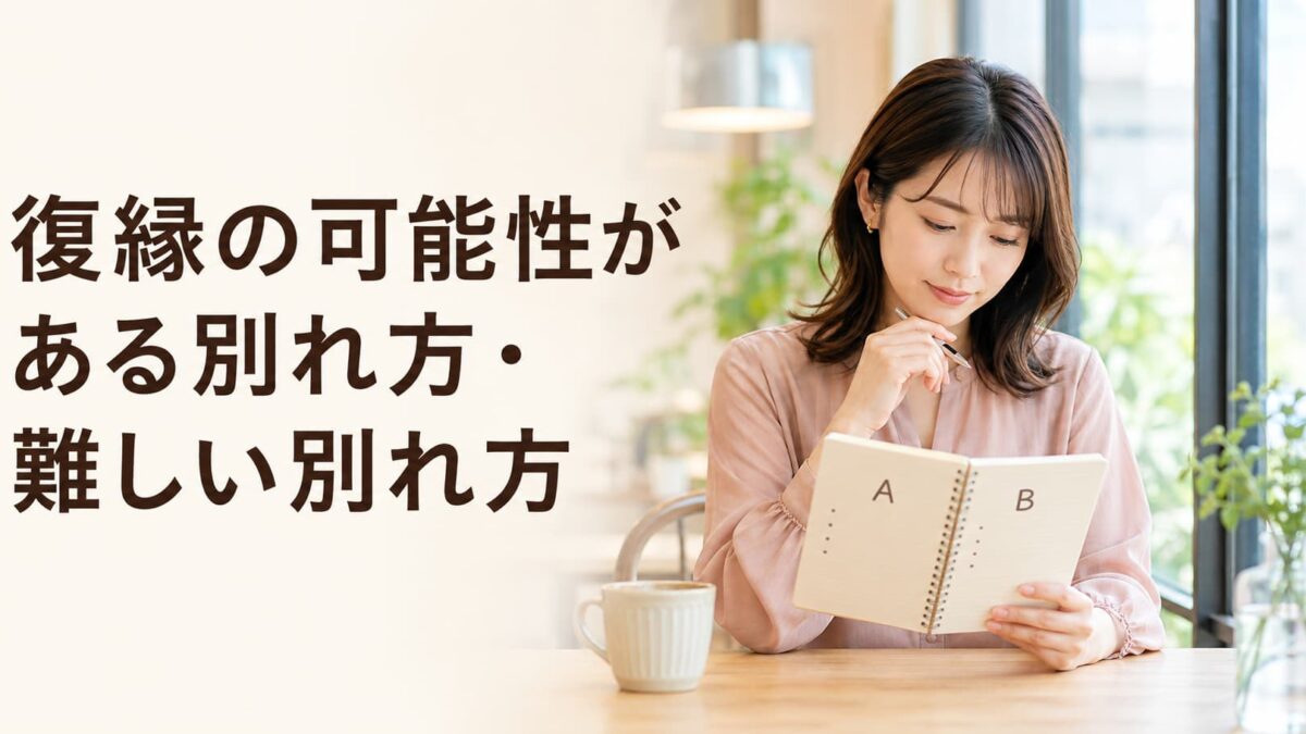 復縁の可能性がある別れ方・難しい別れ方｜判断チェックリスト