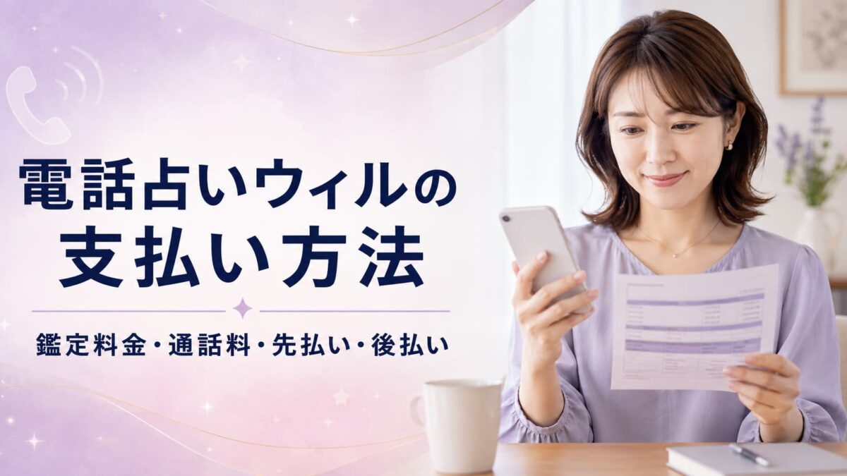 電話占いウィルの支払い方法は？鑑定料金・通話料と先払い／後払いを解説