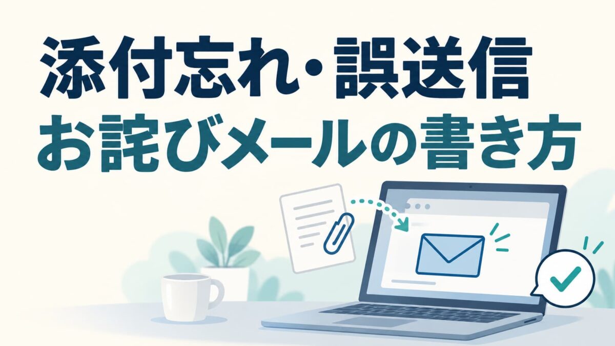 添付忘れ・誤送信のお詫びメール例文｜再送・訂正の書き方と注意点