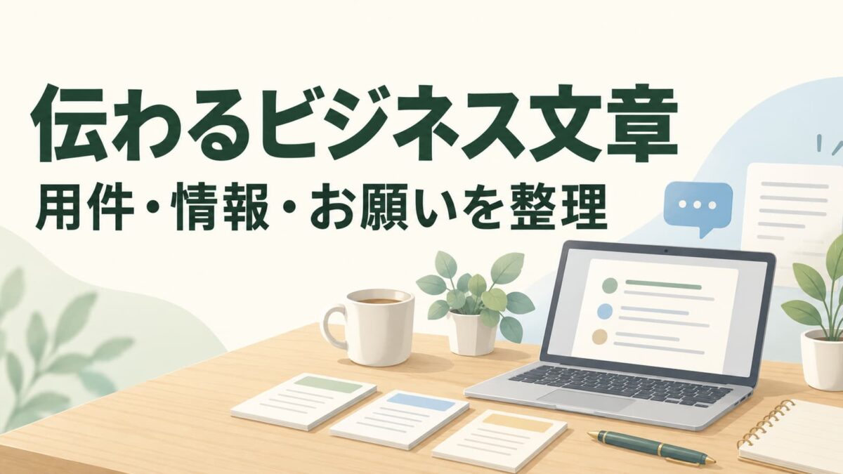 伝わるビジネス文章の書き方｜メール・チャット・報告文の情報を整理するコツ
