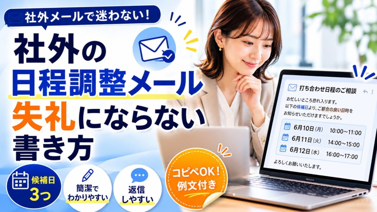 社外でも失礼にならない日程調整メール例文｜コピペOK＆敬語解説