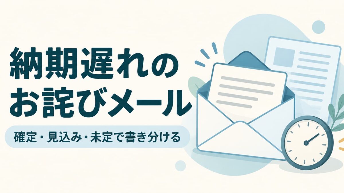 納期遅れのお詫びメール例文8選｜確定・見込み・未定で書き分ける