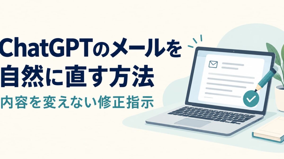 ChatGPTのメールを自然に直す方法｜内容を変えない修正指示と例文
