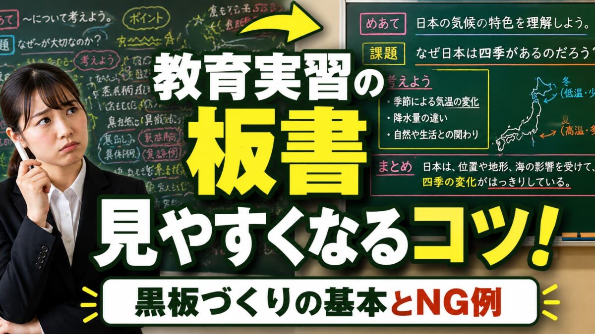 教育実習の板書のコツ｜見やすい黒板づくりとNG例を徹底解説