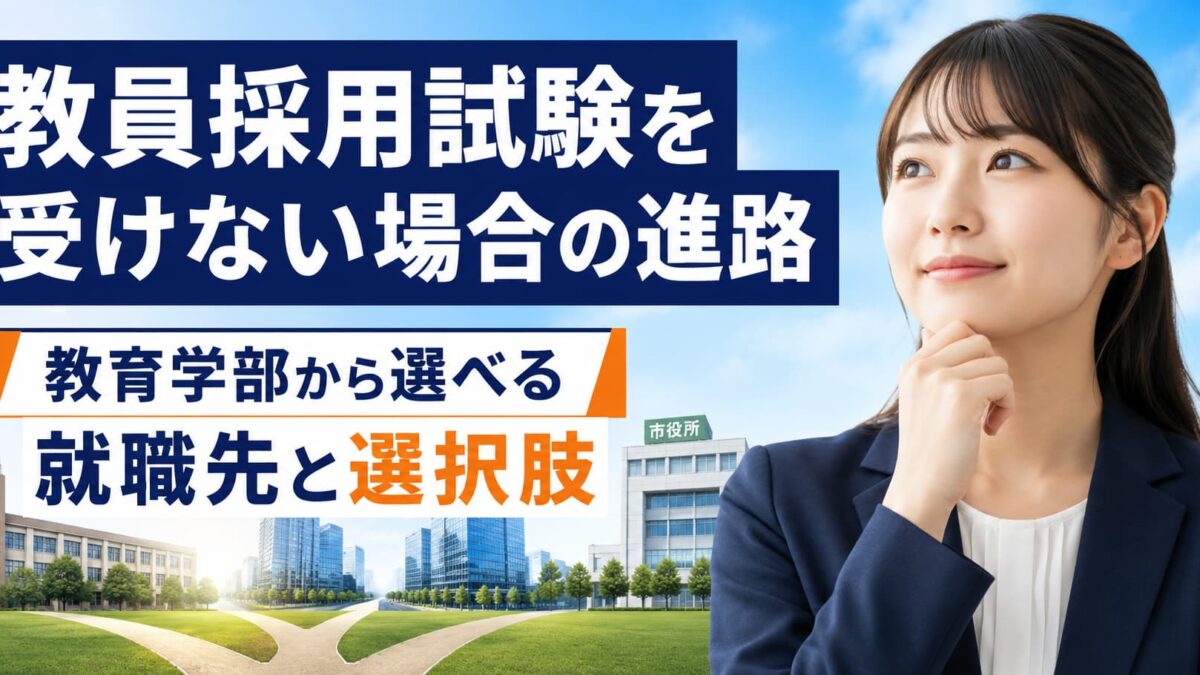 教員採用試験を受けない場合の進路｜教育学部の就職先を解説