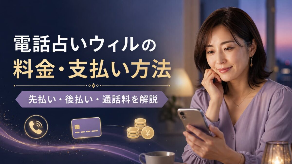 電話占いウィルの料金・支払い方法｜先払いと後払い、通話料を解説
