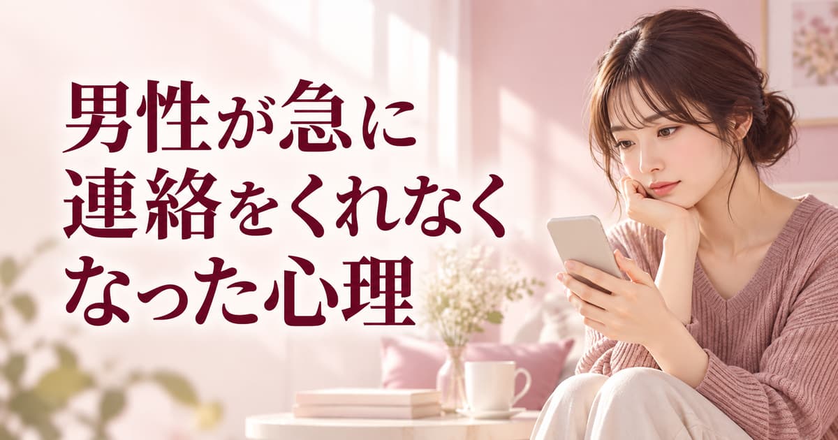 男性が急に連絡をくれなくなった心理｜冷めた・忙しい・駆け引きの見分け方
