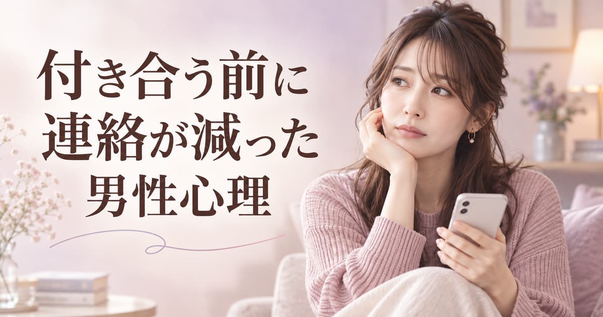 付き合う前に連絡が減った男性心理｜脈なし？様子を見る期間