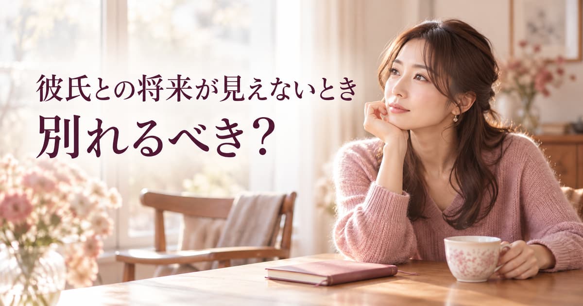 彼氏との将来が見えないとき別れるべき？結婚・価値観を確認する方法