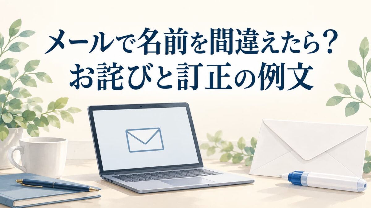 メールで相手の名前を間違えたときのお詫び例文｜氏名・漢字・会社名の訂正方法