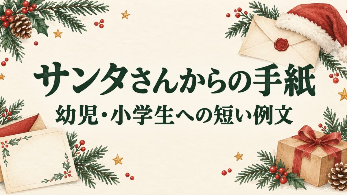 サンタさんからの手紙例文｜幼児・小学生に贈る短い日本語メッセージ