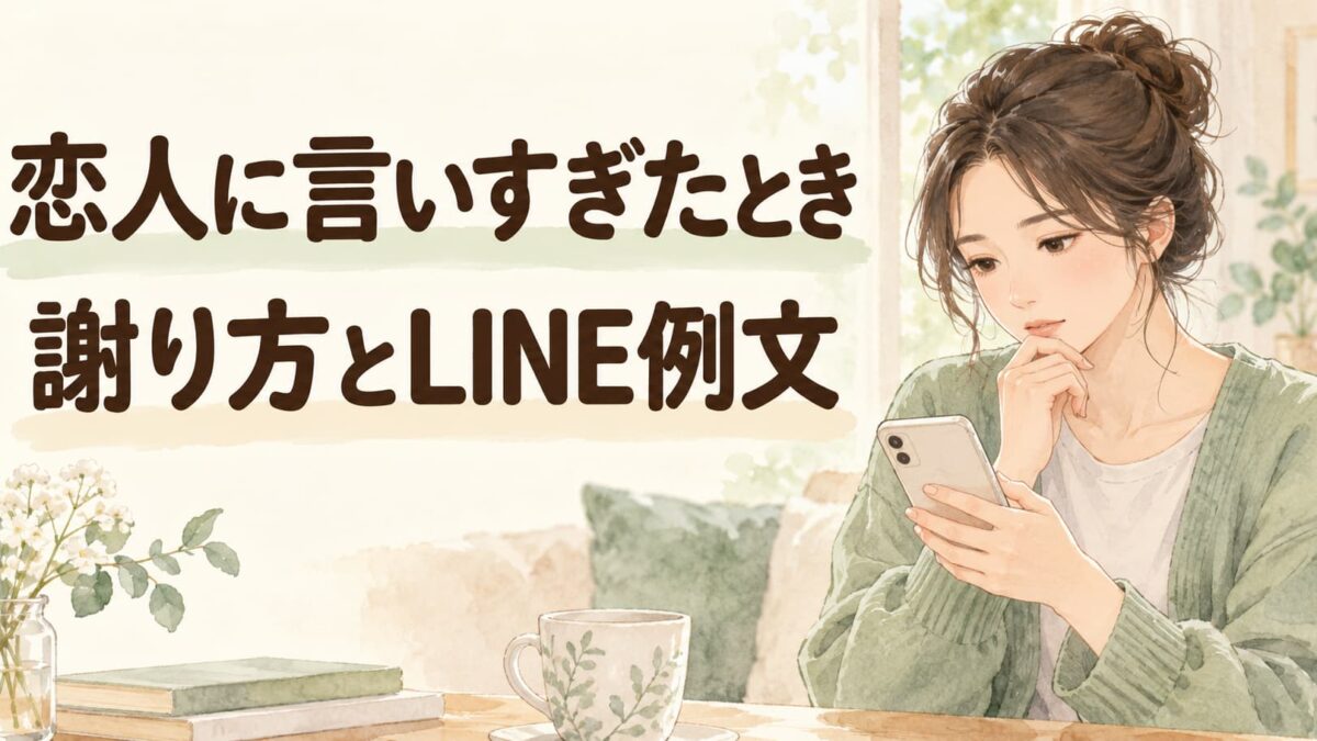 恋人に言いすぎたときの謝り方｜傷つける言葉を言ってしまった後のLINE例文