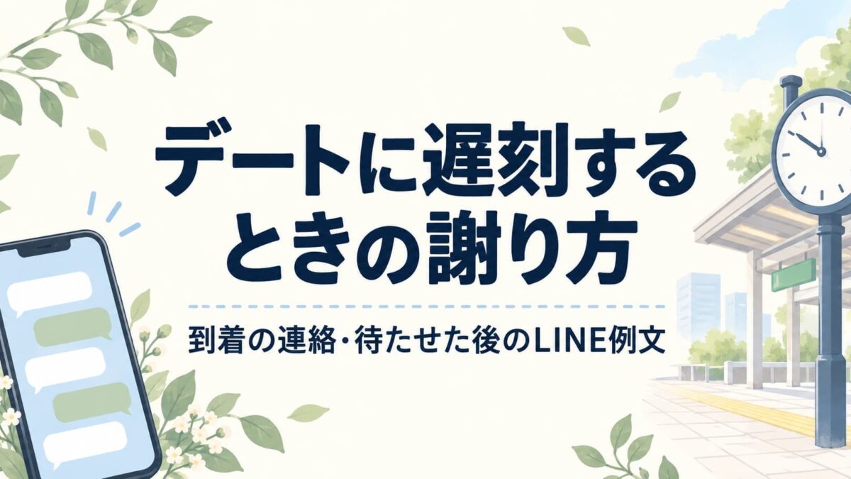 恋人とのデートに遅刻するときの謝り方｜到着見込みの連絡・待たせた後のLINE例文