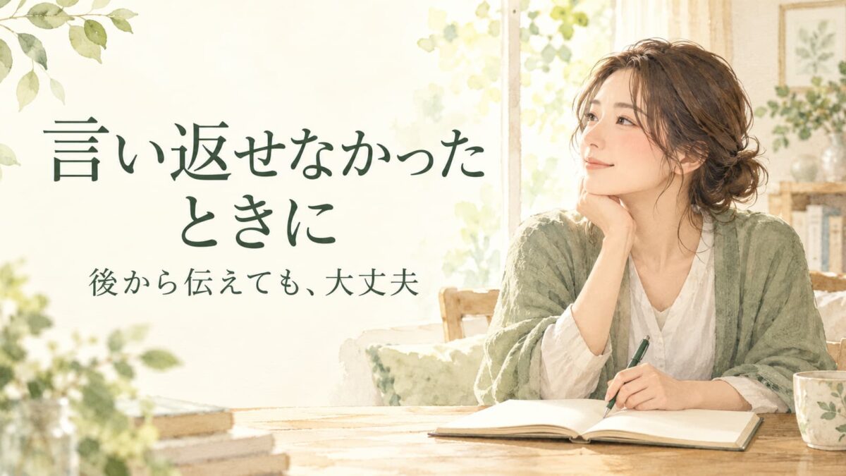 嫌なことを言われても言い返せないときは？その場の返し方と後から伝える例文