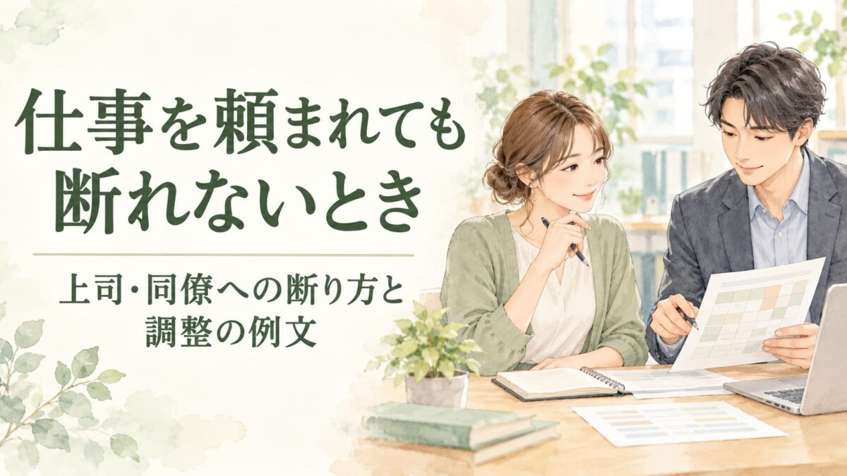 仕事を頼まれても断れないときは？上司・同僚への断り方と調整の例文