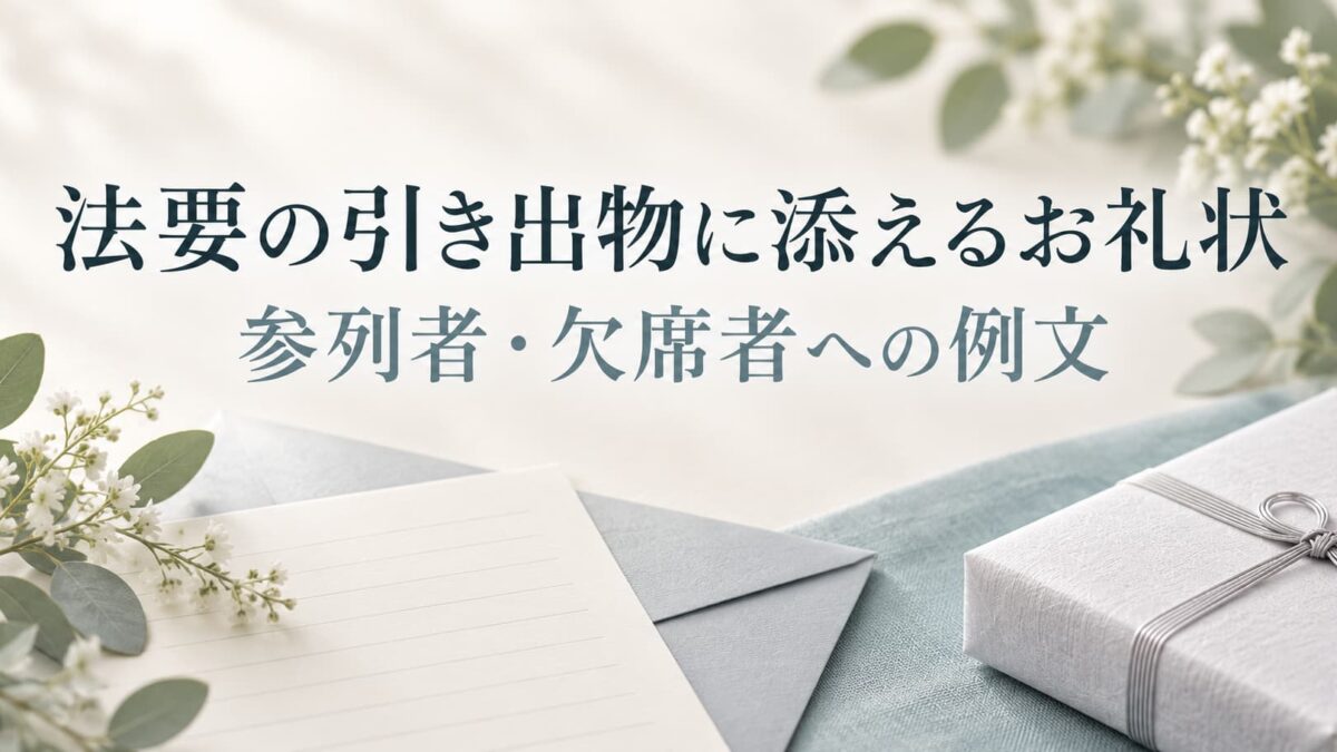 法要の引き出物に添えるお礼状の例文｜参列者への挨拶・欠席者に送る場合の書き方
