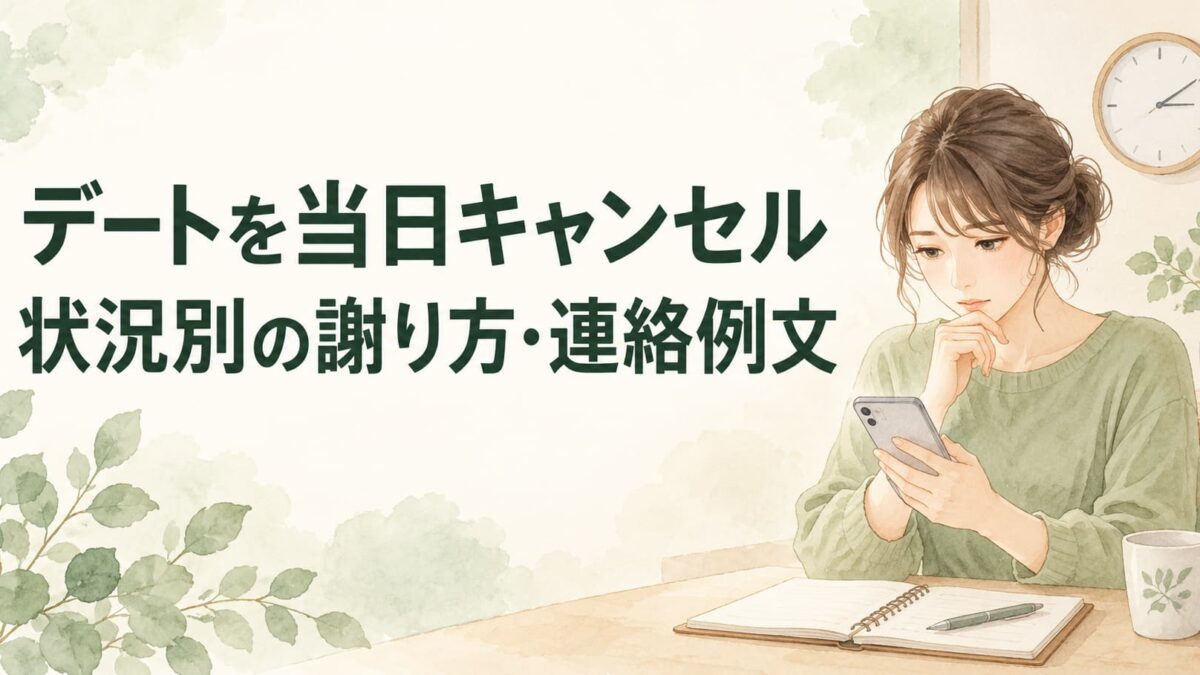 恋人とのデートを当日キャンセルするときの謝り方｜出発前・待ち合わせ後の連絡例文