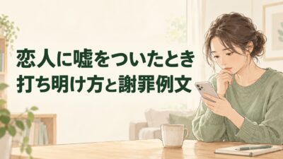 恋人に嘘をついたときの謝り方｜本当のことを打ち明ける順序と例文
