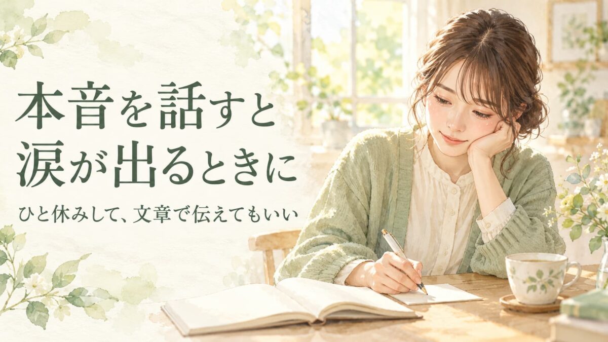 本音を話そうとすると涙が出るときは？話を中断する言い方と文章で伝える例文