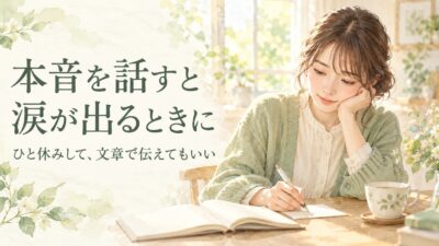 本音を話そうとすると涙が出るときは？話を中断する言い方と文章で伝える例文
